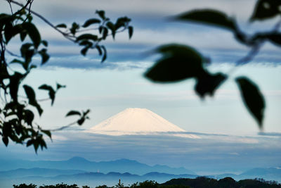 Scenic view of mountain range against sky