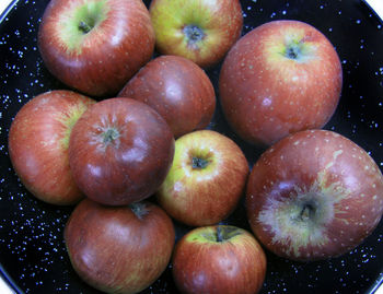 High angle view of apples