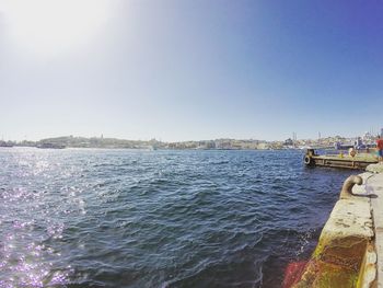 Scenic view of river against clear sky