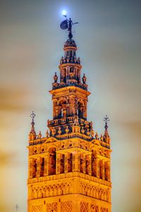 Low angle view of big ben against sky during sunset