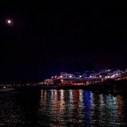 Illuminated cityscape at night