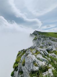 Low angle view of mountain against sky