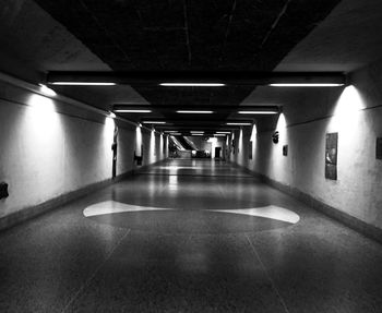 Empty corridor of subway station