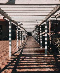 Empty corridor along buildings