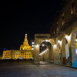 Illuminated historical building at night
