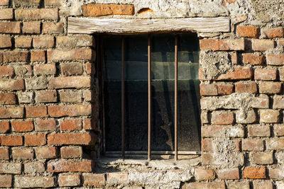 Window of brick wall