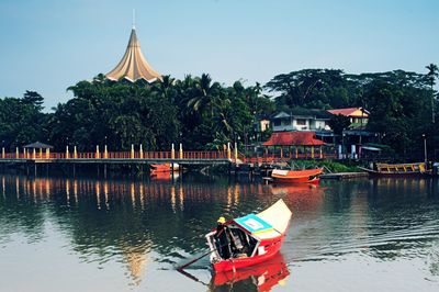 Boats in river