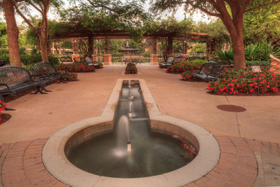 View of fountain in park