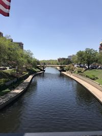 Scenic view of river against clear sky