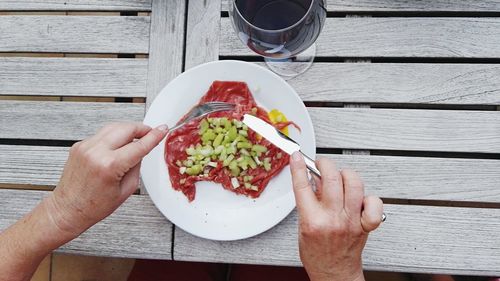 Cropped image of hand holding ice cream