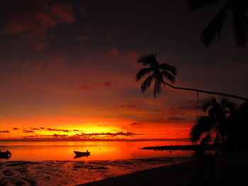 Scenic view of sea at sunset