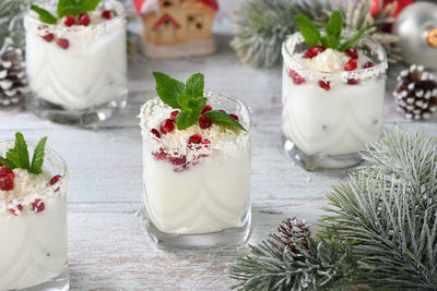 Close-up of dessert on table