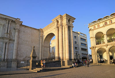 Low angle view of historical building against sky