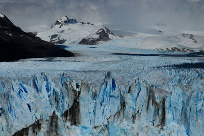 Scenic view of frozen landscape against sky