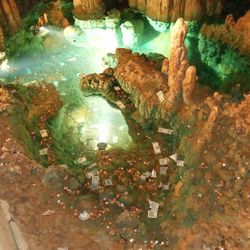 High angle view of rocks in sea