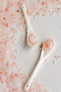 High angle view of ice cream on table