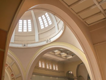 Low angle view of skylight in building