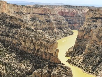 Aerial view of rock formations