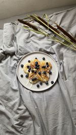 High angle view of food on table