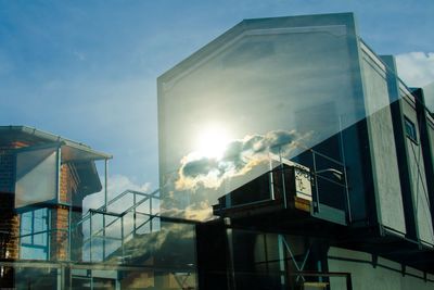 Low angle view of modern building against sky