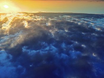 Low angle view of clouds in sky during sunset