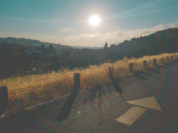 Scenic view of landscape against sky during sunset