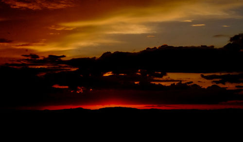 Scenic view of dramatic sky during sunset