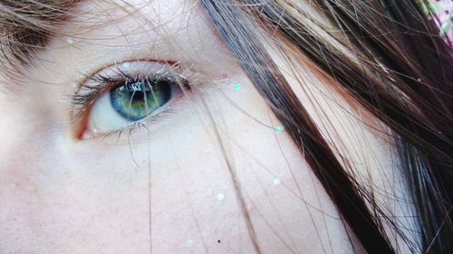 Close-up portrait of woman eye