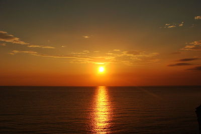 Scenic view of sunset over sea