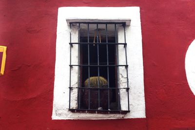 Closed door of building