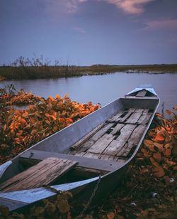 Scenic view of lake against sky during autumn