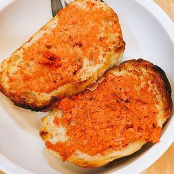 Close-up of bread in plate