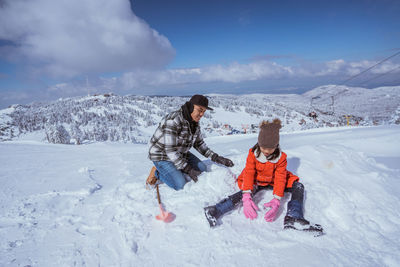 Man skiing on snow