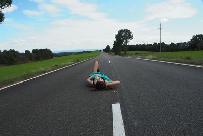 Man on road