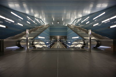 Illuminated subway station