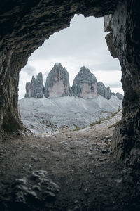Scenic view of rock formations against sky