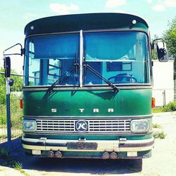 View of train on road