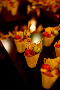 Close-up of food on table catering