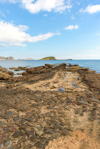 Scenic view of beach against sky