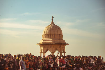 Low angle view of temple against sky