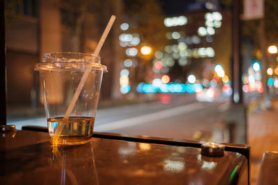 Close-up of drink on table