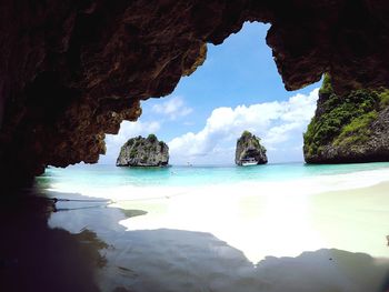 Rock formations in sea