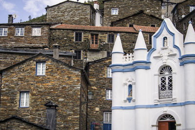 Low angle view of buildings in city