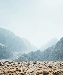 Scenic view of mountains against clear sky