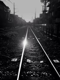 Railroad track at sunset