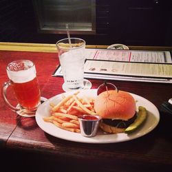 Close-up of food on table