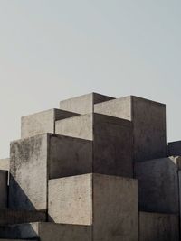 Low angle view of building against clear sky