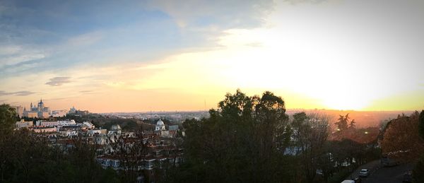 View of cityscape at sunset