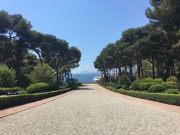 Scenic view of calm sea against clear sky