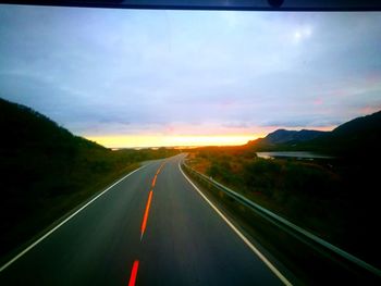 Country road at sunset